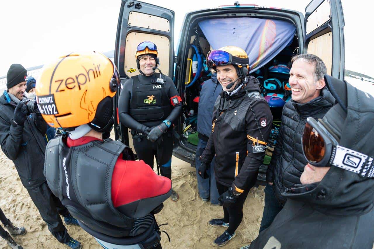 Zephir Project en essais avec Antoine Albeau, Marc Amerigo, Pierre Schmitz, Olivier Ponrouch, Eric Collard et l'équipe
